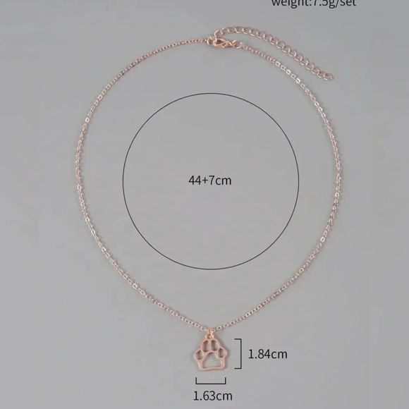 🔵NEW Dog paw necklace silver - Picture 2 of 3